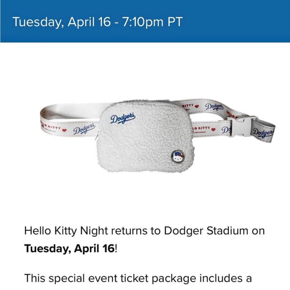 Dodgers Hello Kitty Belt Bag